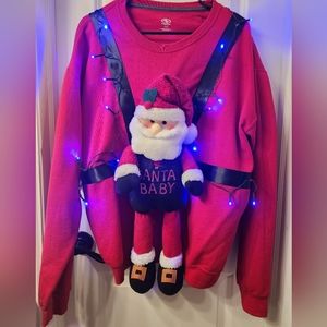 Ugly Christmas SantaBaby sweatshirt size L, unisex. Excellent condition